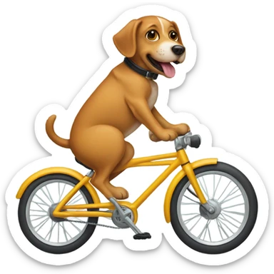 dog on a bike  sticker