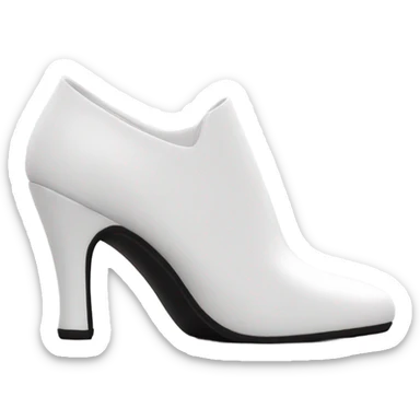 white latex mid heel shoe back view sticker