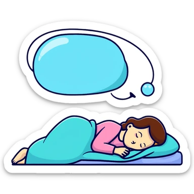 girl sleeping with zzz bubble and snoring sticker