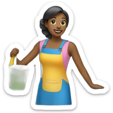 woman cleaning window sticker