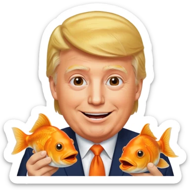 trump eating goldfish sticker