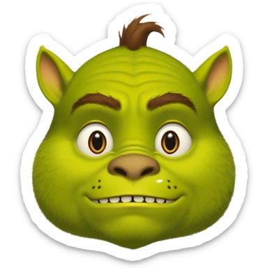 Gros chat qui ressemble à Shrek sticker