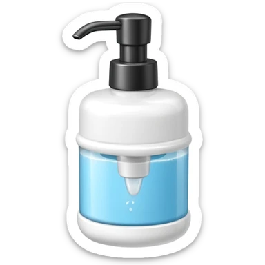 foam pump bottle object icon, soap dispenser with foam on top, glossy plastic, 3D cartoon, mobile game icon style, centered, clean background, no text, no watermark
 sticker