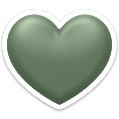 sage green heart sticker