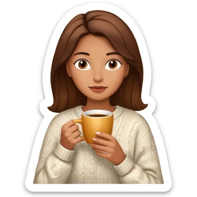 woman drinking coffee sticker