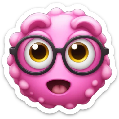 pink four eyed creature sticker