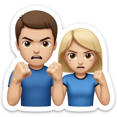 Fight girl and boy  sticker