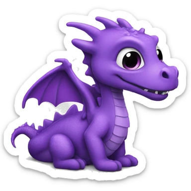 dragon violet cœur étoile  sticker