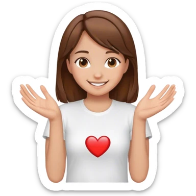 Heart hands girl sticker