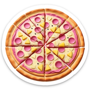 Pink pizza with pineapple  sticker