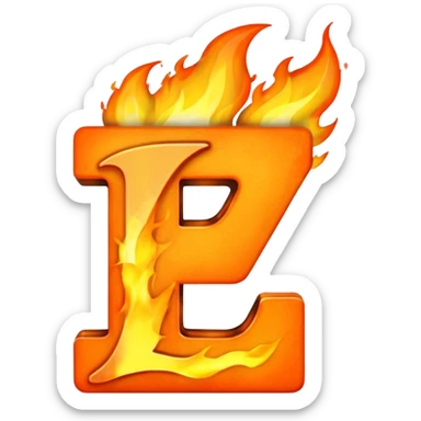 letter Z on fire sticker