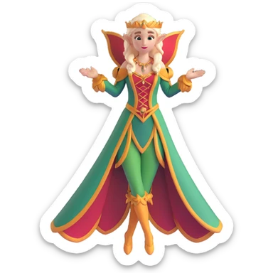 graceful female elf with ornate clothing, beautiful features, elegant pose sticker