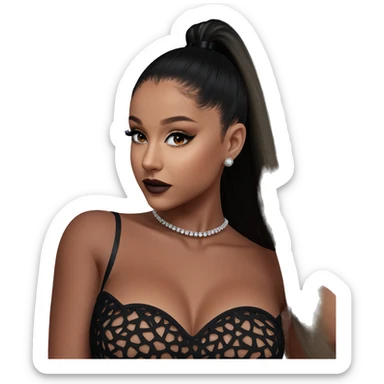 elegant girl in black dress sticker