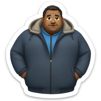 fat guy in a small coat sticker