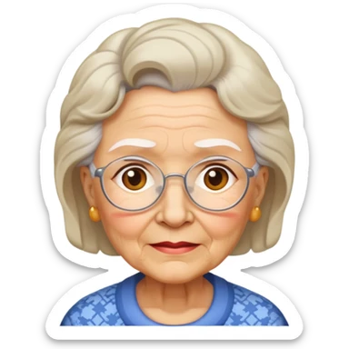 grandma light skin light hair no glasses sticker