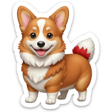 Red and white corgi sticker
