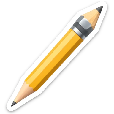 yellow pencil with sharpened point sticker