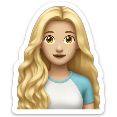 teenage girl with long blonde hair  sticker