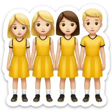football team kids in yellow dress sticker
