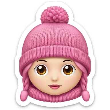 A pink winter hat sticker