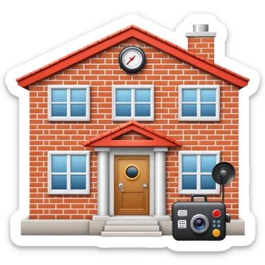 House that is beeing secured by a alarm system and camera sticker