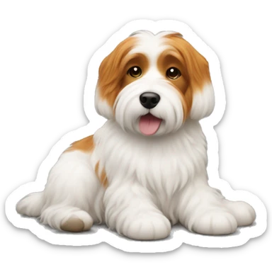 ginger girl with a coton de tulear sticker