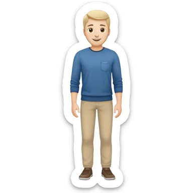white man dressed casually full body sticker