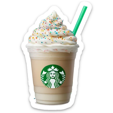 Venti vanilla bean latte Frappuccino with rainbow sprinkle  sticker