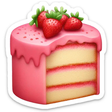 Cute pink strawberry cake sticker