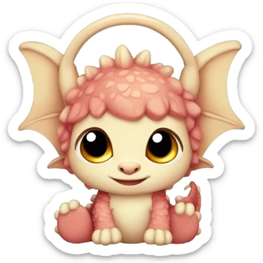 Cute baby dragon. Wearing mittens and earmuffs.  sticker