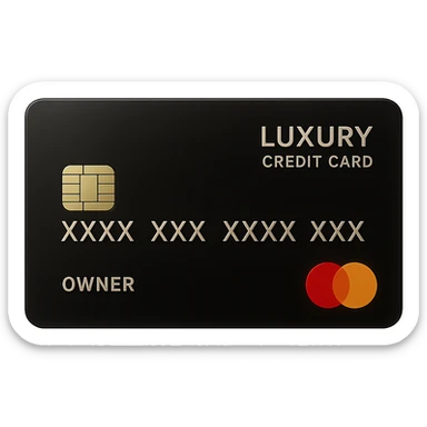 Add the name 'OWNER' and show the card number as XXXX XXXX XXXX XXXX, keeping the style shiny, modern, and minimal, with no background. The style should be shiny, modern, and minimal. sticker