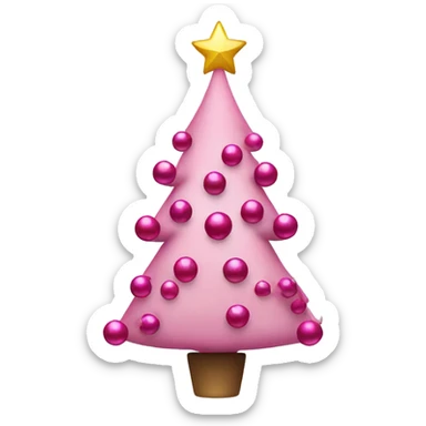christmas tree with pink ornaments  sticker