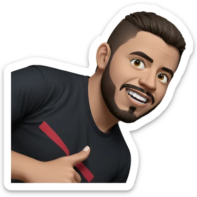 bearded boy in black shirt sticker