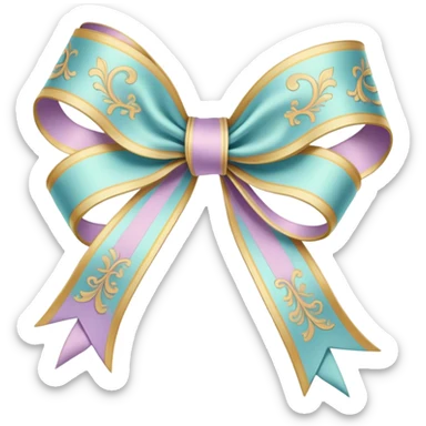 rococo regency ribbon sticker