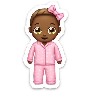 Pink pajamas with bows sticker