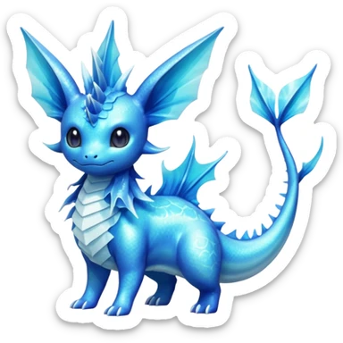 Lumineon-Vaporeon-Dragonair-Fakémon-hybrid-creature (full body)  sticker
