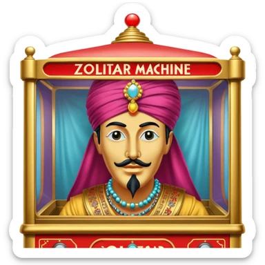 Realistic vintage Zoltar Machine with turban sticker