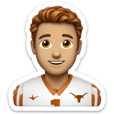 Brown haired White man in University of Texas Longhorn clothes sticker