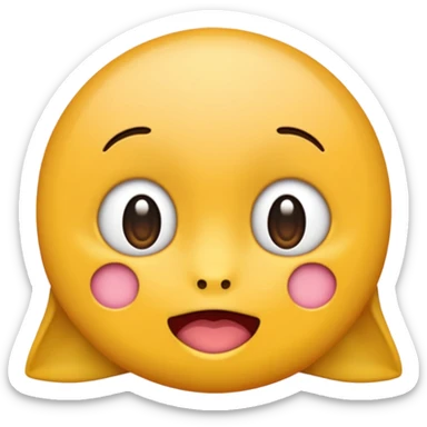 một emoji cảm xúc hạnh phúc, chỉ gồm 2 con mắt,  mắt trắng, má hồng sticker