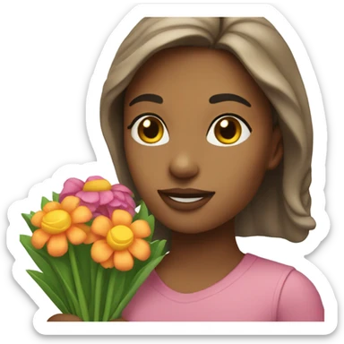 allie holding flowers sticker