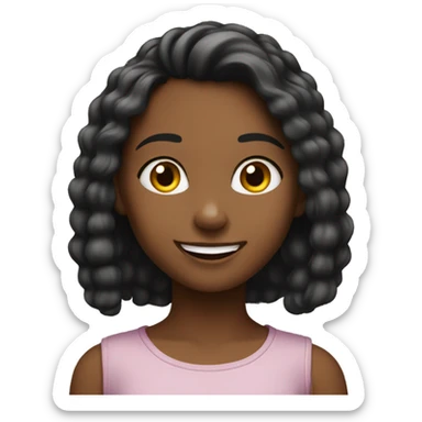 young }happy gril sticker