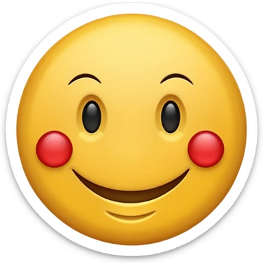Smiley rond  qui rougis  parce qu’il est timide  sticker
