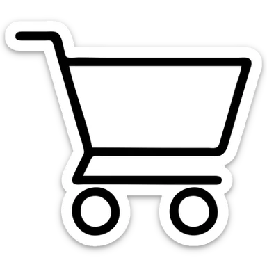 grocery cart icon, outlined, bold, easy to recognize sticker