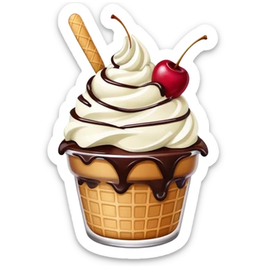 Ice cream sundae sticker