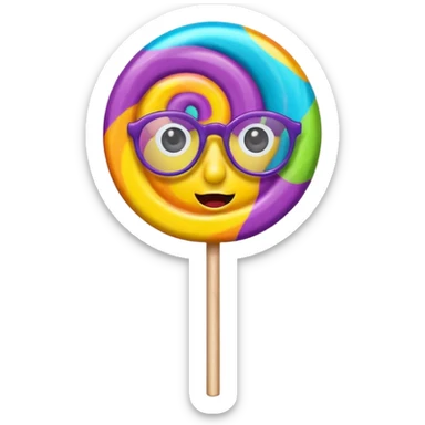 lollipop with eyes and glassess sticker