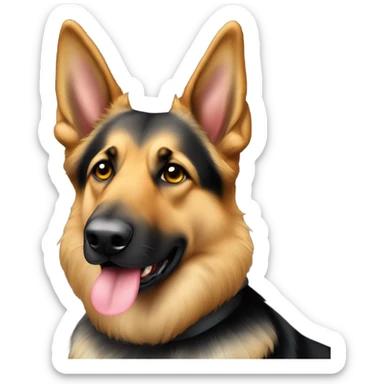 Berger allemand avec des Cœur dans les yeux et les oreilles qui tombent sticker