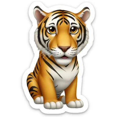 Tigre avec une pancarte GG sticker