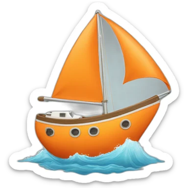 Orange sailboat sticker