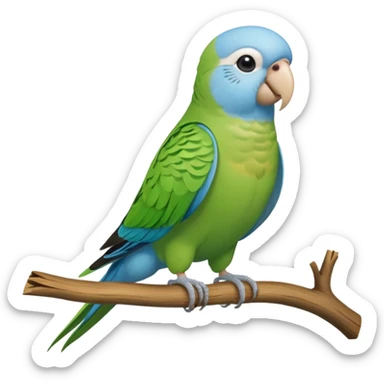 Parakeet with backpack sticker