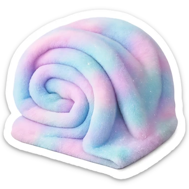 sparkly pastel cozy blanket sticker